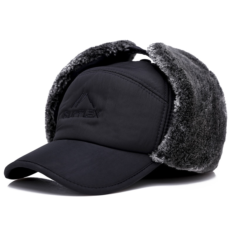 2019 novo inverno masculino e feminino boné de beisebol ao ar livre casual à prova de vento grosso quente chapéu selvagem bicicleta lei feng chapéus: navy