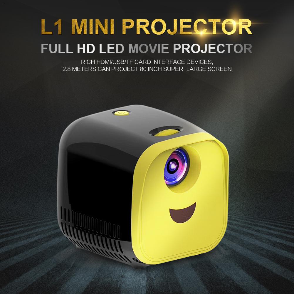 L1 mini-projectoren 1080p full hd led-filmprojectoren home theater videoprojectoren met hdmi-kabel voor usb tf tv laptop game
