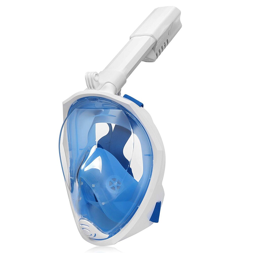 Scuba Diving Mask Full Face Snorkeling Mask Underwater Anti Fog Snorkeling Diving Mask For Swimming Spearfishing Dive Men: Sky blue / L/XL