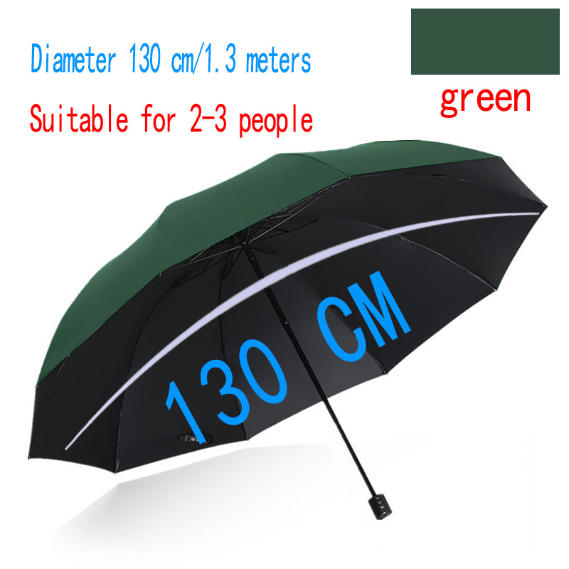 Paraguas plegable súper grande para hombre y mujer, paraguas a prueba de viento, paraguas plegable para negocios, sol y lluvia, paraguas de viaje para toda la familia: Verde