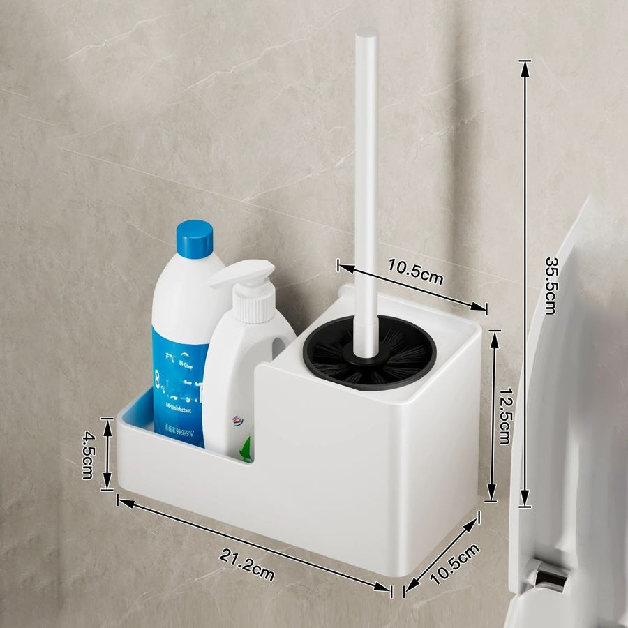 Badkamer Accessoires Toiletborstel houder Wandmontage Badkamer Schoonmaak borstel Aluminium Toiletborstel voor het reinigen van opslag: Paars