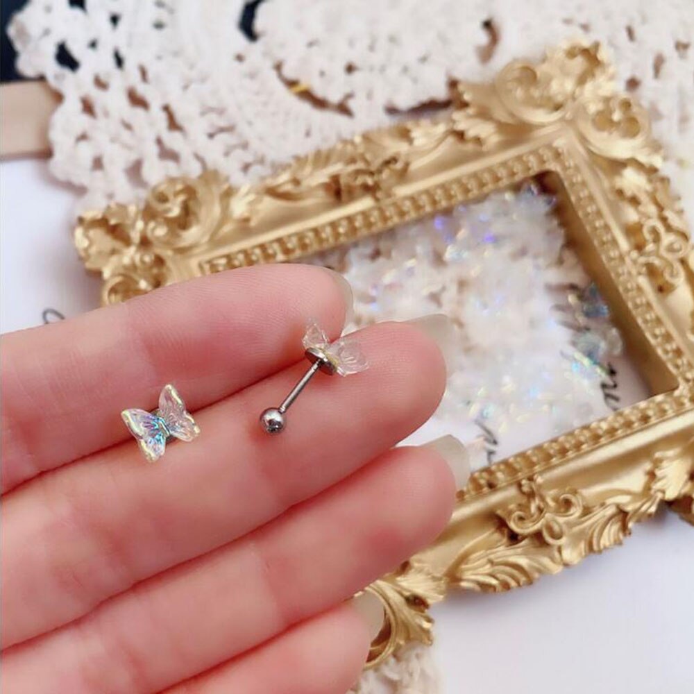Mini boucles d'oreilles invisibles pour femmes, 2 pièces, clous de nez, épingles, Piercing, os, corps, bijoux: 7