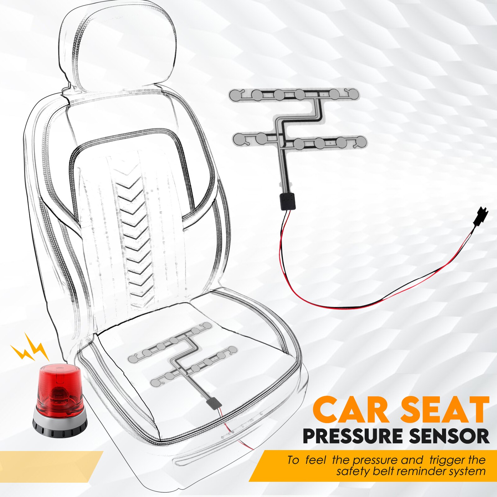 Universal Car Seat Pressure Sensor Safety Belt Warning Reminder Pad Occupied Seated Alarm Accessory Occupied Seated Alarm