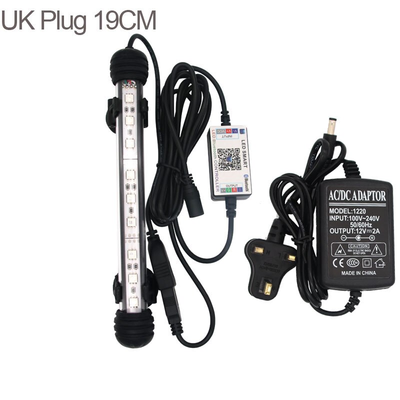 LED Aquarium Lamp For Fish Tank Plant Grow Lights Remote/APP Control Timer Function RGB Lamp For Aquarium LED Lighting 20-60CM: UK PLUG 19CM