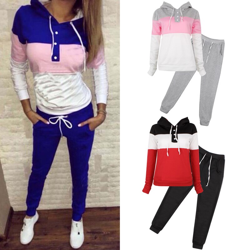 Women Casual Tracksuit Hoodie Sweatshirt Sweater Pants Sports Jogger Outfits Set