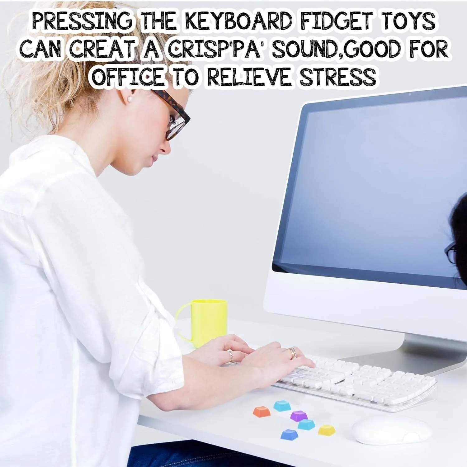 Jouet Anti-Stress Clavier Mécanique Clicky Noir - Soulagement TDAH, Autisme Et Anxiété - Mini Touches Satisfaisantes