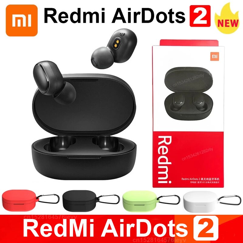 Original Xiaomi Redmi Airdots 2 TWS True Wireless Bluetooth Earphone Stereo Bass 5.0 With Mic Noise Reduction Headset Air2 SE