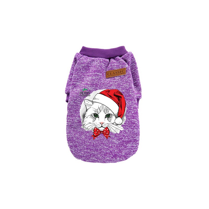 Christmas Pet Dog Clothes For Small Large Dogs Xmas Puppy Big Dog Sweater Polyester Soft Snowman Christmas Hoodies Costume: Purple / L