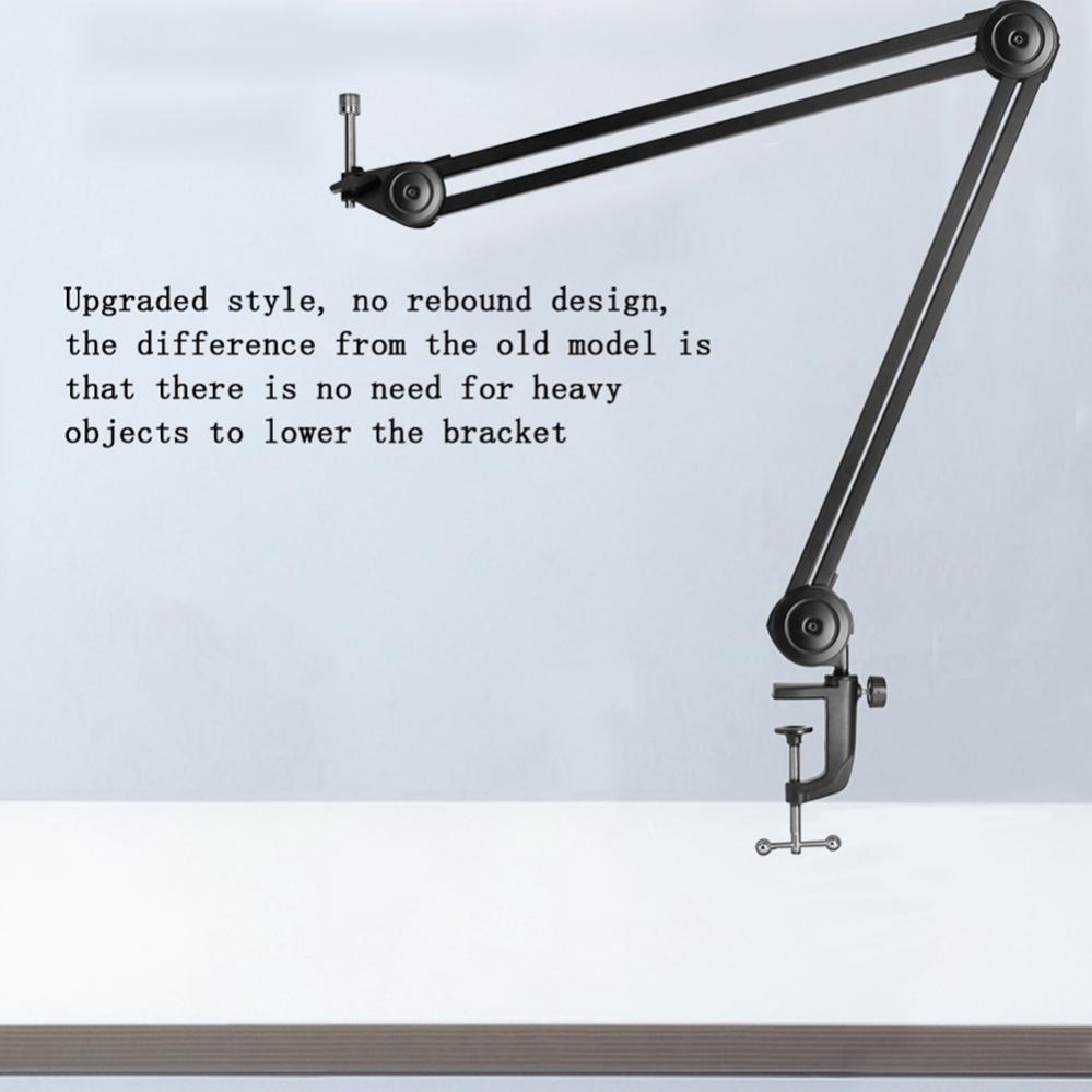 Microphone Boom Arm Stand Heavy Duty Cantilever Bracket Tripod Adjustable Suspension Scissor Spring Built-in Mic Stand for Live