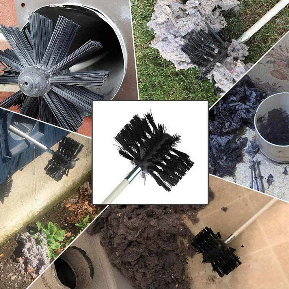 6/8/12Pcs Droger Duct Vent Lange Handvat Flexibele Staaf Schoorsteen Borstel Schoonmaak Tool