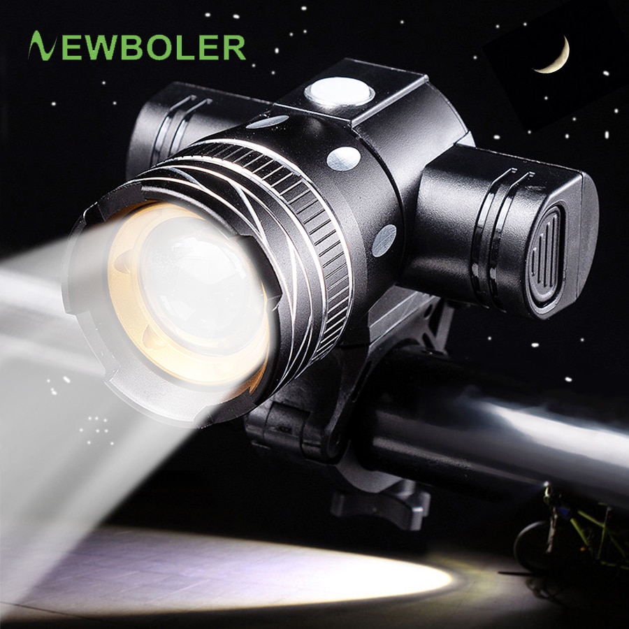 NEWBOLER 800LM Taschenlampe Für Fahrrad T6 Zoom LED Scheinwerfer USB Ladung Fahrrad Front Licht Set Wasserdicht Rücklicht Bike Accessorys