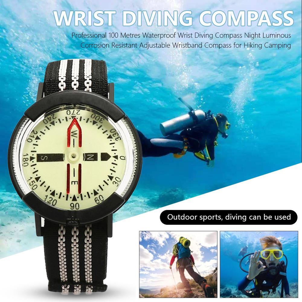Verstelbare Outdoor Kompas Professionele Duiken Kompas Waterdicht Navigator Digitale Horloge Scuba Kompas Voor Zwemmen Duiken