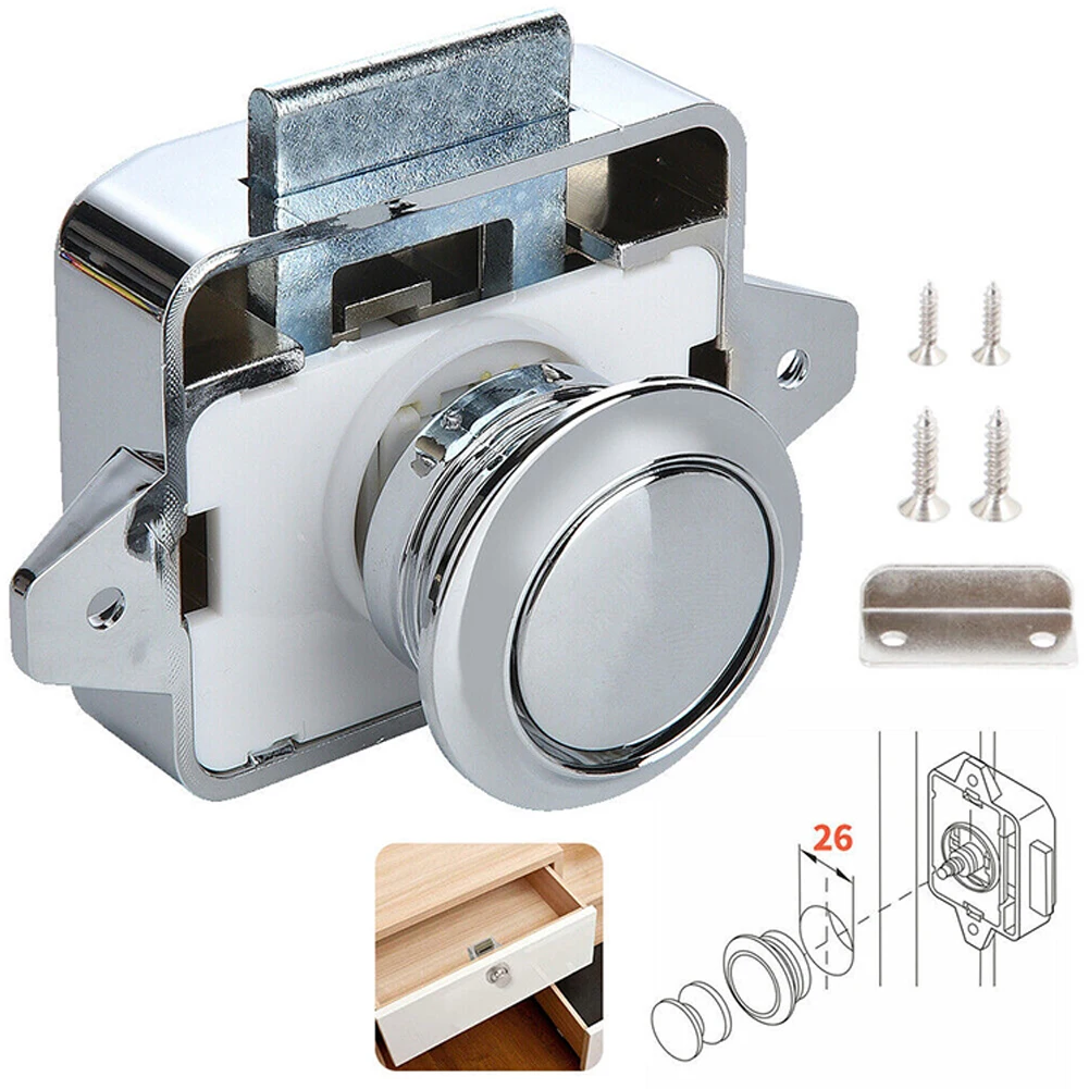 Camper Auto Drukknop Slot Slot Kast Deurknop Caravan Camper Rv Kast Lade Push Latch Lock Hardware