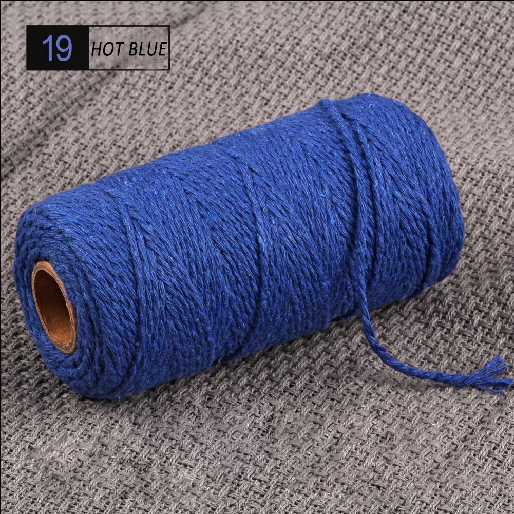 2mm 100M Colorful Thread Cord 100% Cotton Twisted Craft Macrame String DIY Home Textile Wedding Decoration Accessories: 19
