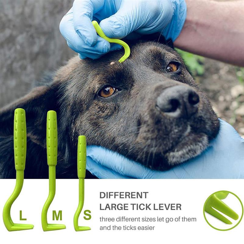 Dog Tick Remover Tool Set Pet Animal Care Tool Tick Hook Flea Tick Tweezers Clip Remover Flea Comb Magnifying Glass For Dogs Cat