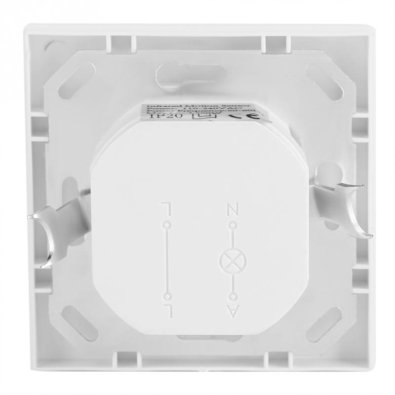 AC 110V-240V Infrared PIR Motion Sensor Recessed Wall Lamp Light Bulb Switch PVC Material