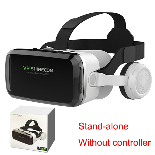 VR SHINECON Wireless Bluetooth Stereo Headset Version Virtual Reality Glasses 3D Goggle Cardboard Helmet for Smartphone: VR Stand-alone