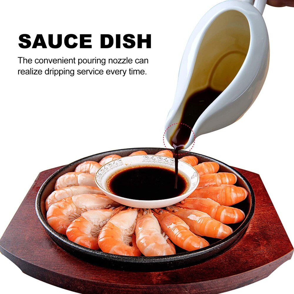 1 Set Keramische Sauskom Porselein Saucier Saus Lade Kruiden Houder (Wit)