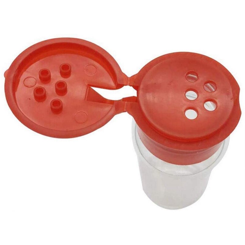 Ställ  of 50 tomma plastkryddflaskor för förvaring av grillkryddor saltpeppar etc . 100ml / 3.3oz,  röda