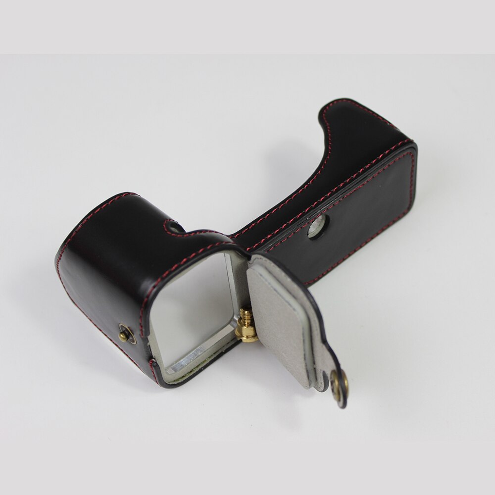 Housse de sac d'appareil photo Portable en cuir pour SONY A7C demi-coque de Base avec ouverture de la batterie