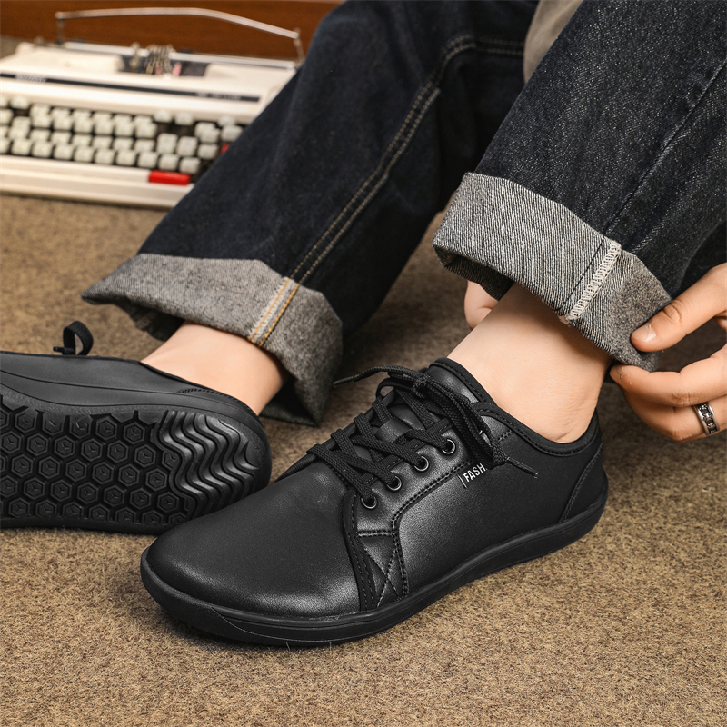 Minimalistischer Schuh, Größe 37–48, für Herren und Damen, breiter Zehenbereich, Barfuß, lässig, Kunstleder, leichte wandern-Sportschuhe