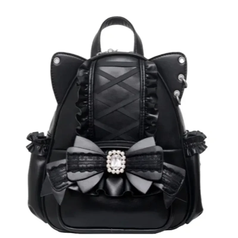 Koronkowy plecak szkolny z kocimi uszami Japonia Lolita Ita Mochila Słodki wielki Pojemność Mochilas Mujer 2025 Nowy łuk kobiety torby student plecak