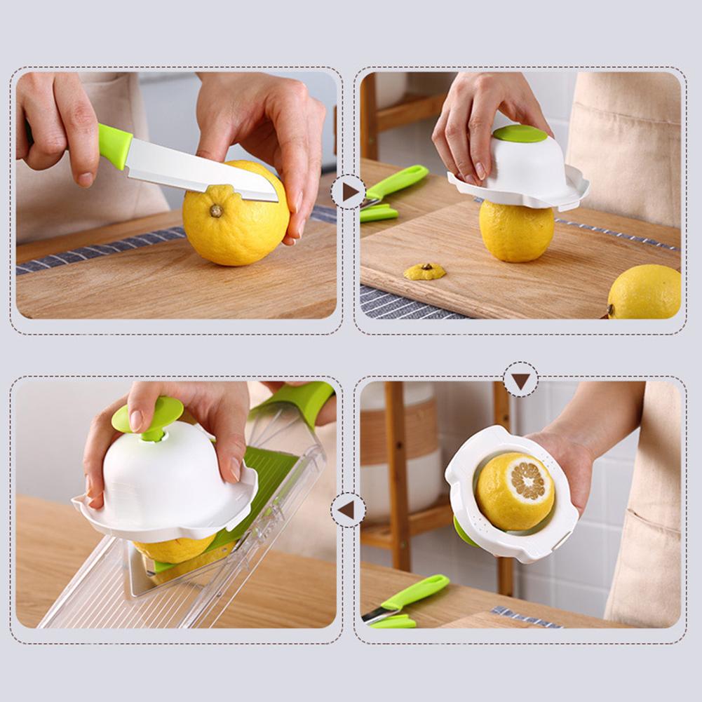 Frugt grøntsager skiver sæt sikkert pålideligt multifunktionelt køkken cutter værktøjssæt til citron gulerod grapefrugt kartoffelæble