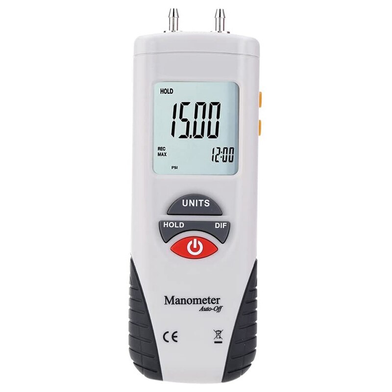 Digital Manometer, Portable Handheld Air Vacuum/Gas Pressure Gauge Meter 11 Units with Backlight, Ventilation HVAC: Default Title