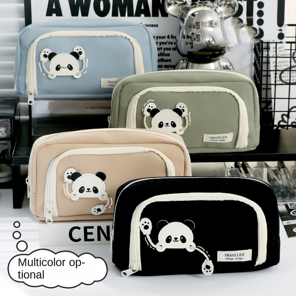 Large Capacity Pencil Bag Aesthetic Stationery Bag Pen Case Girls Zipper Pencil Pouch School Supplies