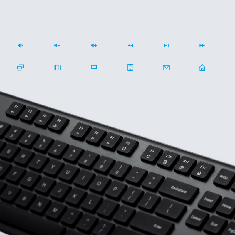 Original Xiaomi Wireless Tastatur & Maus Set 2 2,4 Tasten Tastatur GHz USB-Empfänger Maus für PC Windows 10