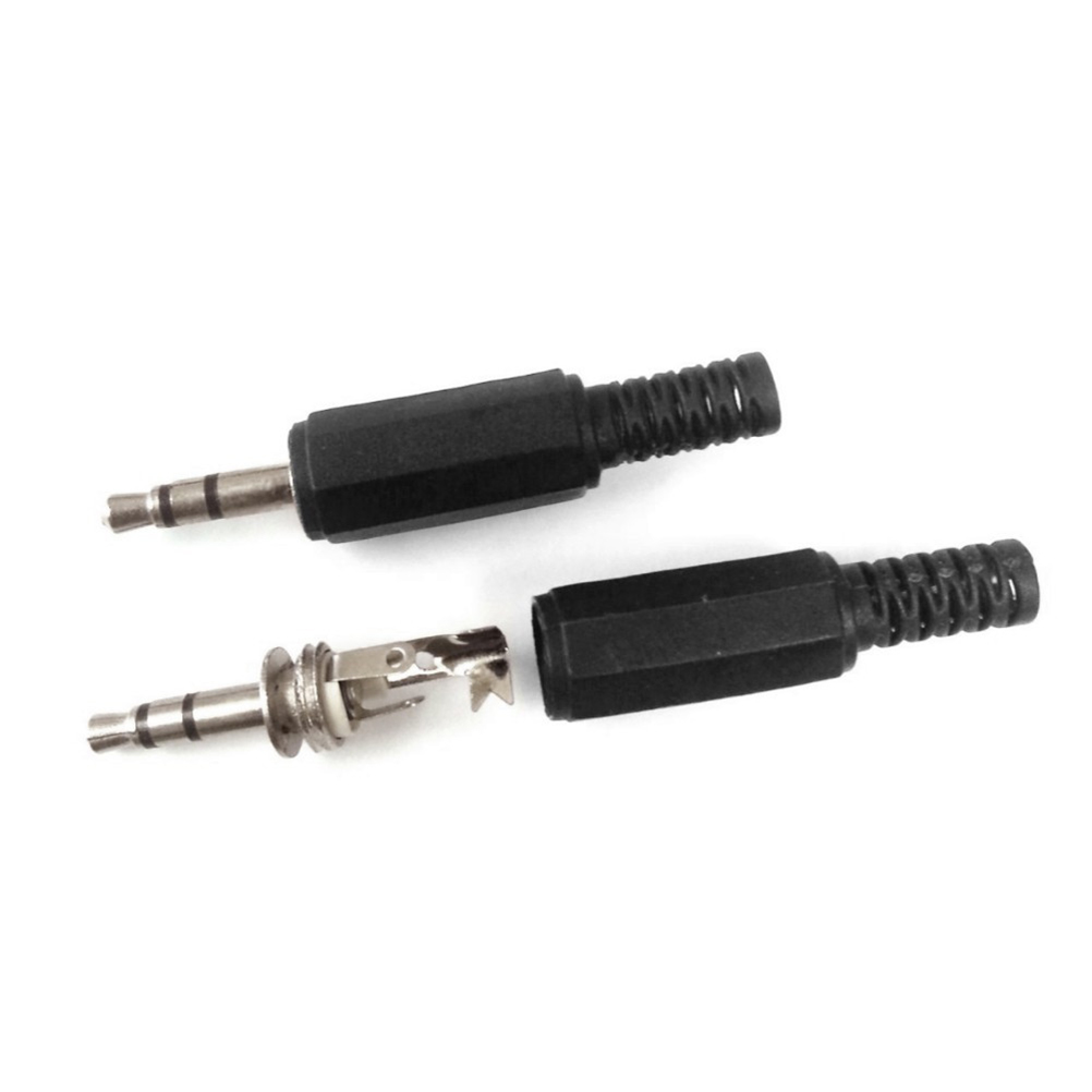 5 Stks/partij 3.5 Mm Hoofdtelefoon Connector Mannelijke Twee Kanaals Audio Jack Plug 3.5 Mm Met Zwarte Plastic Behuizing