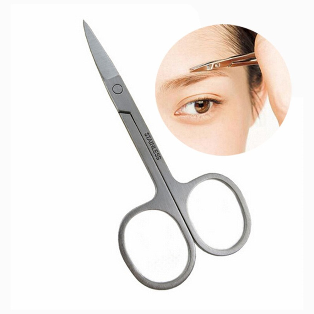 GLAMLASH 5 Stuks Gebogen Schaar Roestvrij Staal Wenkbrauw Haar Shear Trimmen Schoonheid Nagelschaartje Facial Trimmen Tweezer