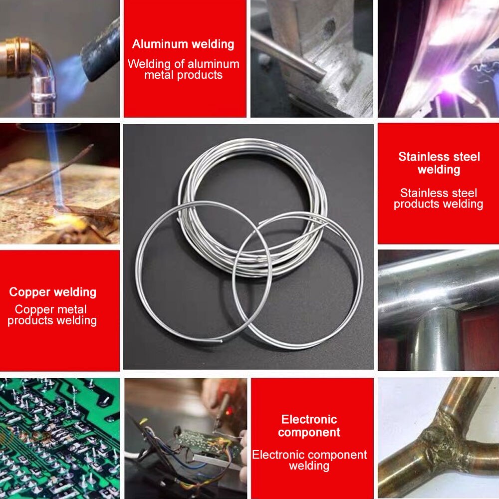 Barras de soldadura de aluminio, 10 unidades/lote, barras de soldadura de latón, alambre de soldadura de aluminio, reparación de electricista duradera, baja temperatura, soudurealu