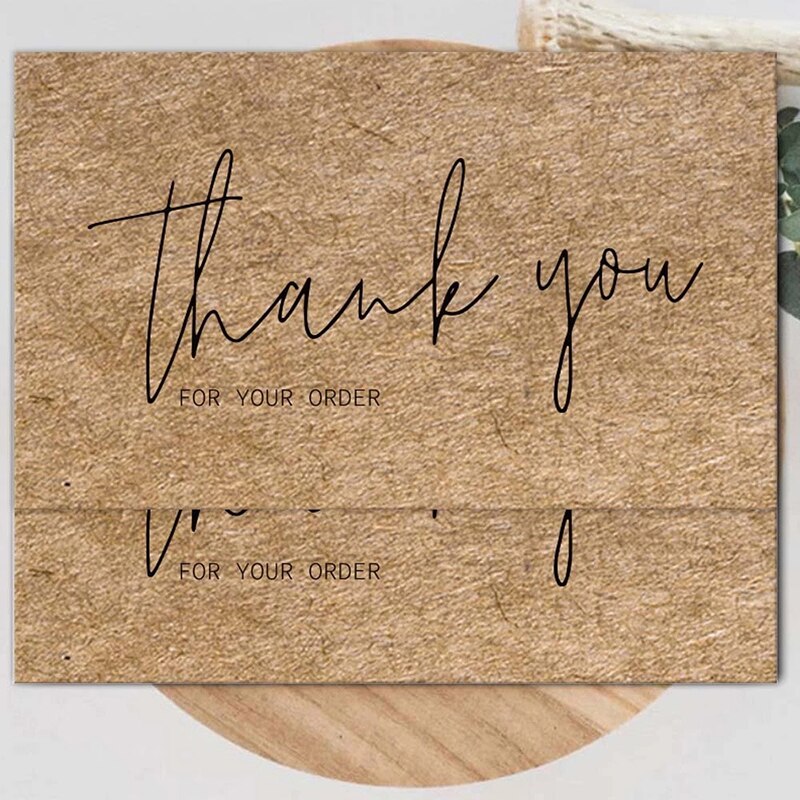 30pcs/bag Thank You for Your Order Cards 3D Kraft Paper Thanks Greeting Card Appreciation Cardstock for Small Business Sellers