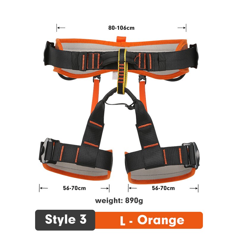 Xinda Outdoor Sports Safety Belt Rock Mountain Climbing Harness Waist Support Half Body Harness Aerial Survival: Style 3 L Orange