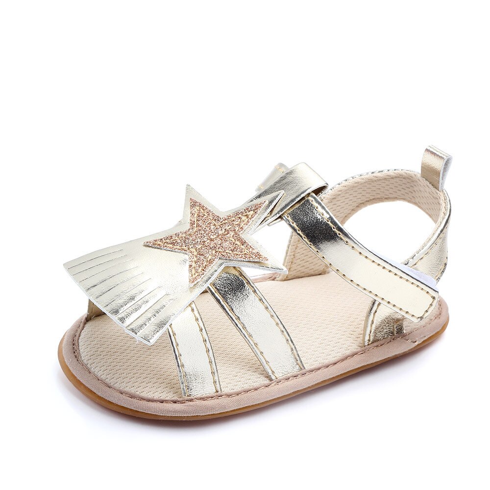 Sandalias con flecos de verano para bebé, zapatos para bebé de 0 a 1 año, zapatillas de caminar para bebés, zapatos de Interior para bebé, zapatos de verano: Dorado / 1