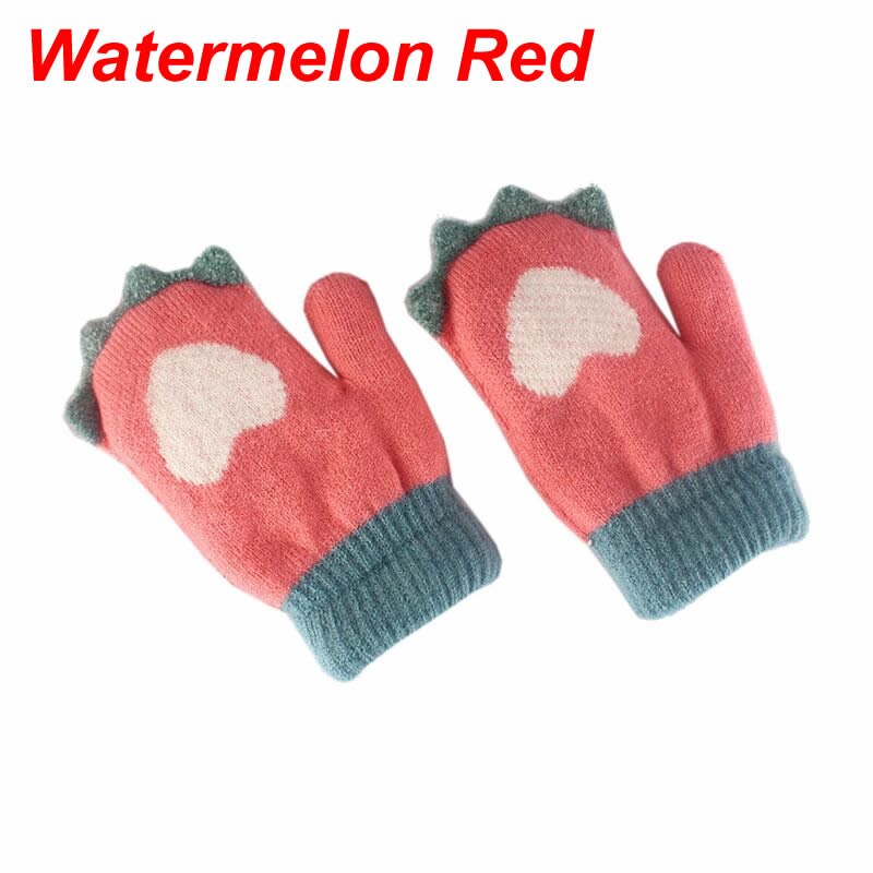 Gants d'hiver pour bébés filles | Gants tricotés pour plein air, pour garçons et filles, gants chauds pour enfants: Watermelon Red