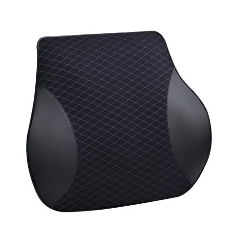 Space Memory Foam Travel Headrest Cushion Pad Car Head Pillow Lumbar Support: Black Lumbar Support