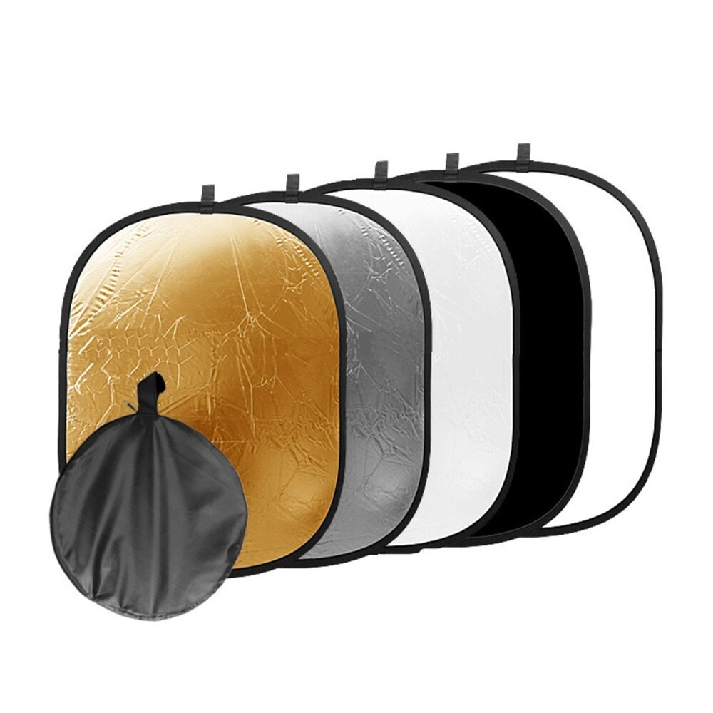 Professionele 5-In-1 Ovale Draagbare Inklapbare Multi Disc Fotografie Studio Foto Camera Verlichting Reflector 90X120cm