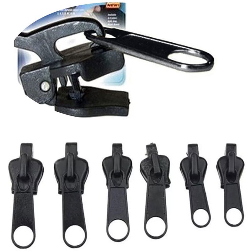 6Pcs Instant Zipper Universal Instant Fix Zipper Repair Kit Replacement Zip Slider Teeth Rescue Zippers Clothing Sewing Zipper