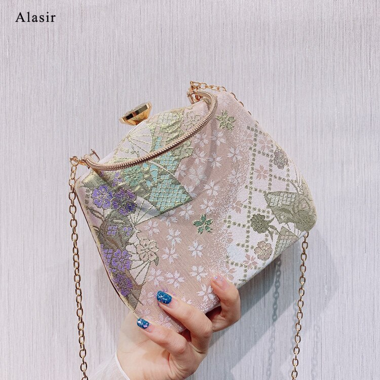 Alasir Abend Tasche Alte Stil Cheongsam Tasche Jahrgang Frauen Handtasche Chinesischen Stil Rosa Schulter Taschen