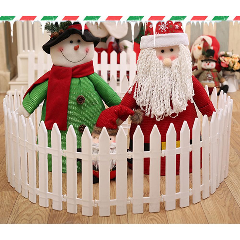 Christmas Tree Fence White PVC Fence Garden Fence Guardrail Surround Christmas Tree Decorative Fence Decor Ornament
