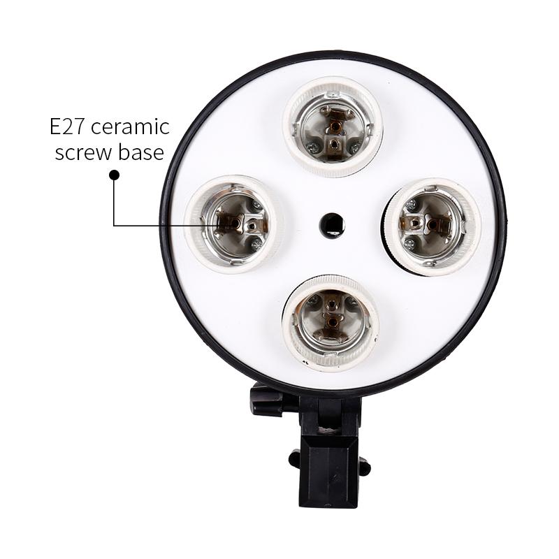 4 em 1 base soquete lâmpada de luz suporte adaptador para estúdio vídeo foto softbox