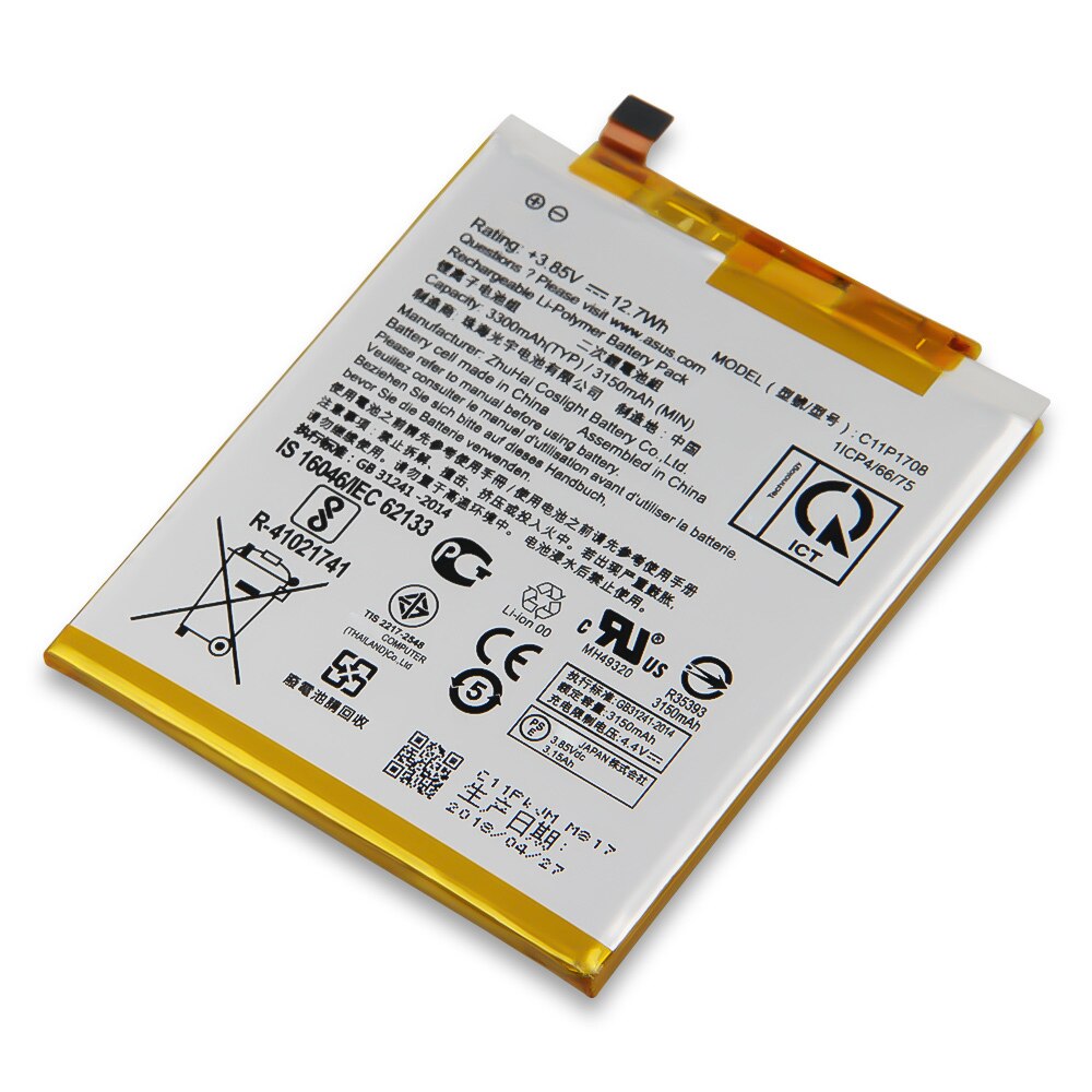 Original Replacement Battery C11P1708 For ASUS Zenfone 5 5Z ZE620KL X00QD ZS620KL Z01RD Phone Battery 3300mAh