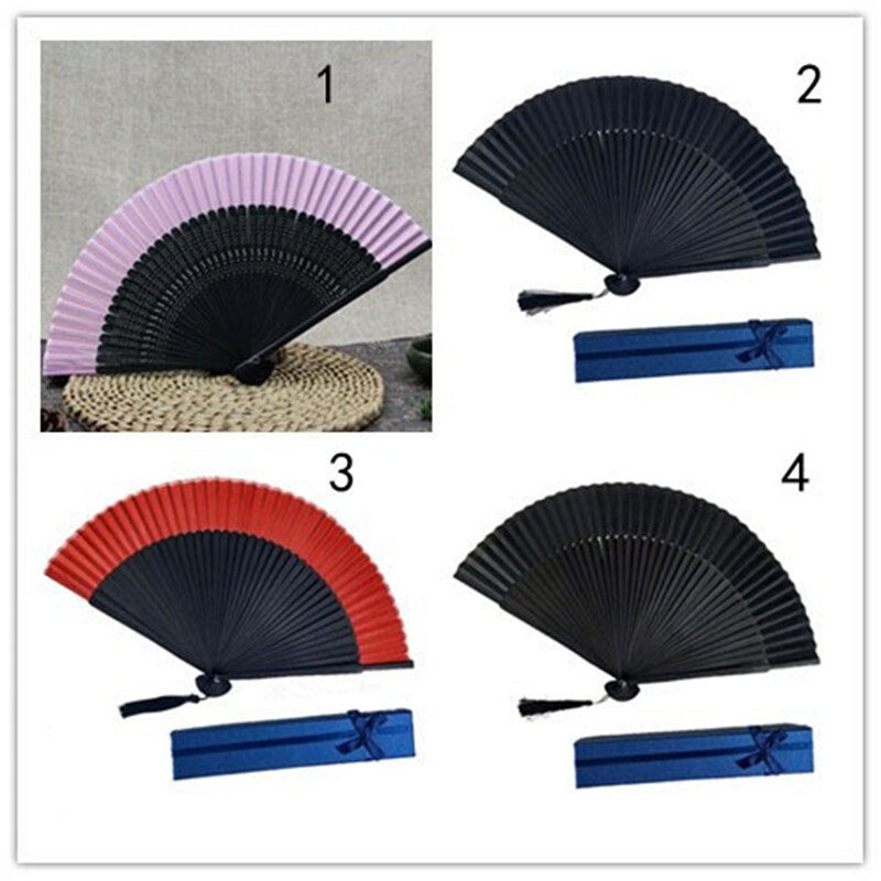 Kinesisk stil sort vintage hånd ventilator folde fans sommer vintage fan dans fest favor bryllup forsyninger