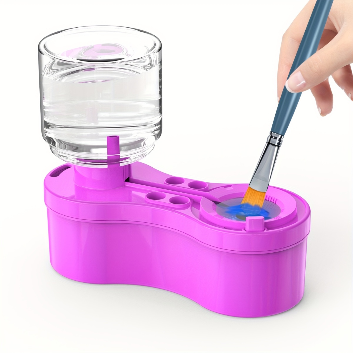 Paint Brush Cleaner With Drain Button Automatic Water Circulation Paint Brush Cleaning Machine Cleaning Bucket Art Tools