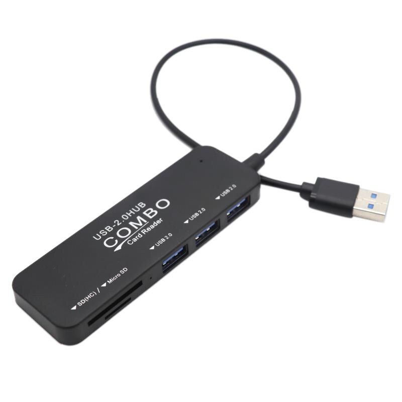 Support Card Reader 5 Port USB 2.0 Charger Super Speed HUB Adapter for Computer Splitter