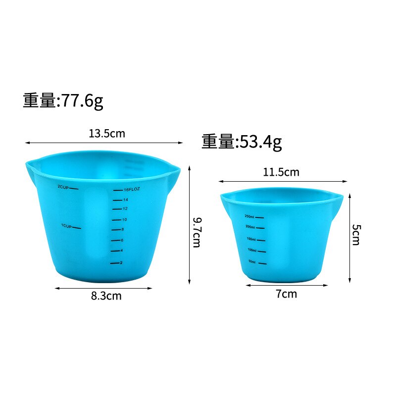 Baking Soft Measuring Cup Double-spout Silicone Measuring Cup Baking with Graduated Soft Measuring Cup Kitchen Accessories