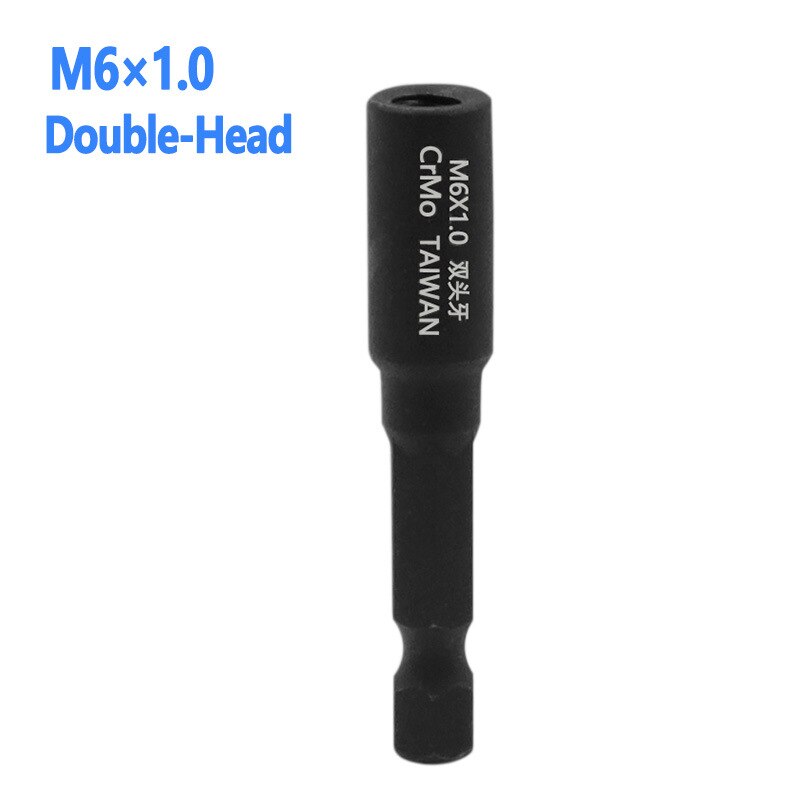 1Pcs M6 M8 M10 1/4 Hex Shank Square Driver Tap Die Socket Adapter Thread Screw Internal and External Screw Self attack sleeve: M6X1.0-B