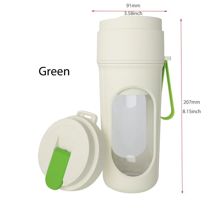 Exprimidor inalámbrico portátil de 12 hojas, pequeño exprimidor de frutas multifuncional, exprimidor, taza exprimidora eléctrica doméstica: Verde